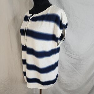 CHAPS Size XL Linen Cotton Blend Waffle Knit Sleeveless Drop Shoulder Sweater